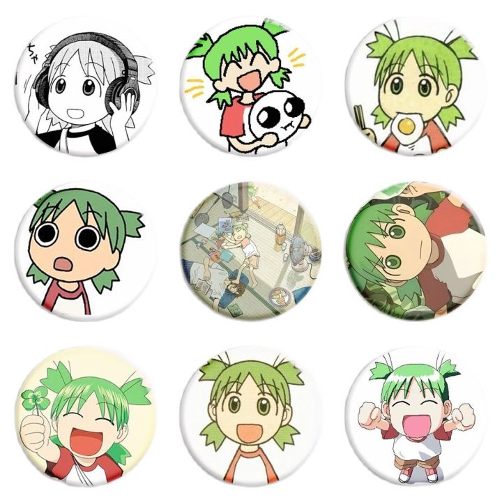 Yotsub Koiwai Summer Anime Button Pin Yotsuba With The Headset Kawaii Brooch Badge Bag Accessories Fans Collect Friends Gift