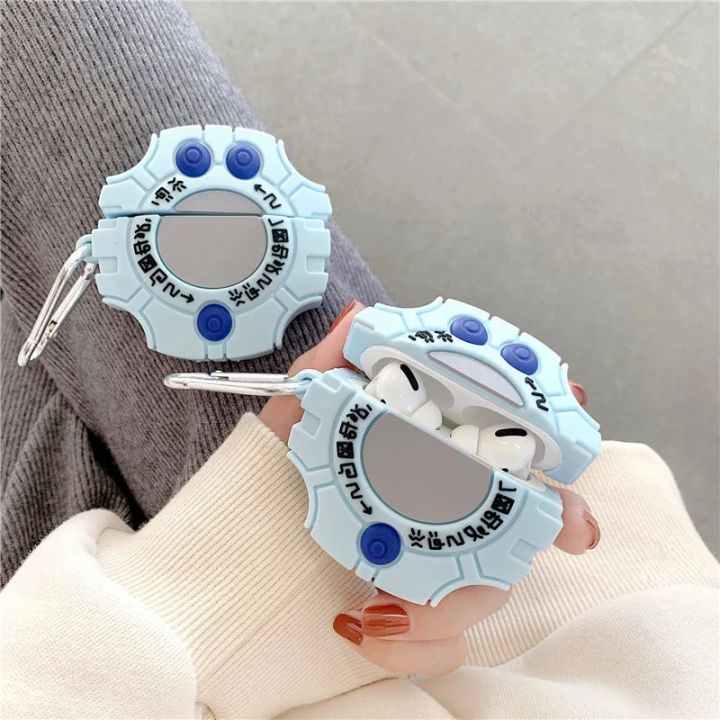 3D Cute Cartoon Digimon Monster Digivice Headphone Case For Apple Airpods 1 2 3 Pro Soft Silicone Earphone Protection Cover Case Straggle Steipos