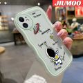 JIUMOO For Infinix Note 12 G96 Case Cartoon Cute Astronaut Pattern Colorful Lovely Cream Wave Border Soft Clear Shockproof Phone Cases. 