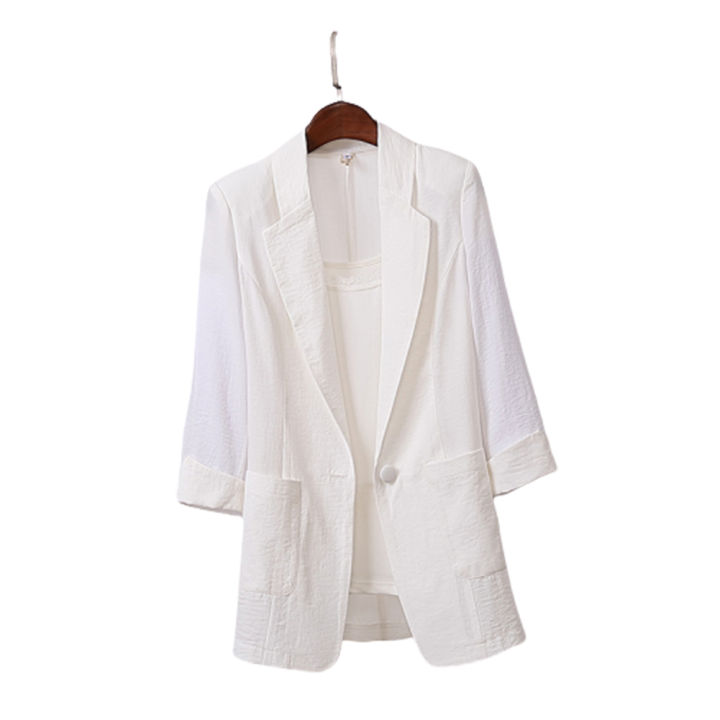 bellylady%20Women%20Summer%20Coat%20Cotton%20Linen%20Medium%20Long%20Loose%20Suit%20-%20Image%209