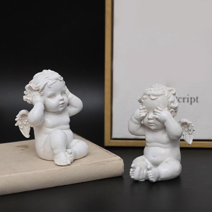 Nordic Cherub Angle Statue Indoor Garden Home Gift Ornament Do not listen