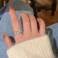 Blue Crystal Planet Rings Aesthetic Creative Zircon Asteroid Open Ring Y2k Shiny Zircon Rings For Women Teens Party Jewelry. 