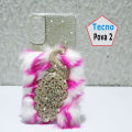 Tecno Pova 2 Back Cover Pouch - Pova2 Pro Cover for Girls - 2Gud Fancy Mobile Cover Case - Pink. 