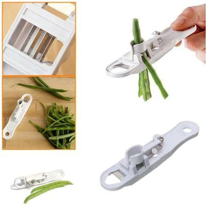 Green Bean Slicer Cutter Cut Fruit Vegetable Stringer Peeler Remover French Style Runner Easy Kitchen Gadgets Kitchen Accessorie