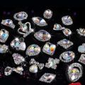 10pcs 3D Crystal AB Color Rhinestones Waterdrop Bowtie Different Shape Glitter Gemstones For Nail Art DIY Crafts Metal Gem Stone. 