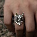Vintage Mens Demon Anger Skull Ring Gothic Punk Skeleton Skull Rings for Men Hiphop Rock Biker Party Jewelry Halloween Gifts. 