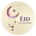 100 Pcs Eid Mubarak Sticker Pre Cut Pick & Paste Size 3.5cm in Diameter. 