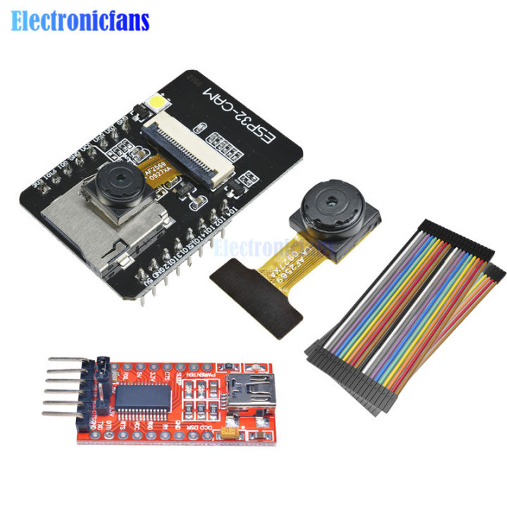 ESP32-CAM WiFi Bluetooth Module FT232RL FTDI USB to TTL Serial Converter 40 Pin Jumper Wire OV2640 2MP Camera Module for Arduino