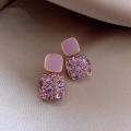 Alloy Vintage earrings Elegant 2.5 * 1.4cm Purple/Black/White Square earrings Personalized earrings for Party Casual wear Gift option Daily wear Women's accessories. 