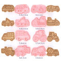 8Pcs/set Vehicle Engineering Car 3D Cartoon Cookie Mold Biscuit Cutter Stamps DIY Fondant Plunger Cake Tools Kitchen Baking Pastry Bakeware Baking Tool. 