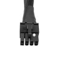 Dual 6 Pin Female To 8 Pin Male GPU Graphics Card Power Adapter Cable 18AWG Braided Sleeved Black 20cm. 