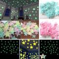 100 pcs Stars Wall Art Stickers Luminous Wall Sticker for Living Room Teens Children Baby Room Nursery Decoration. 