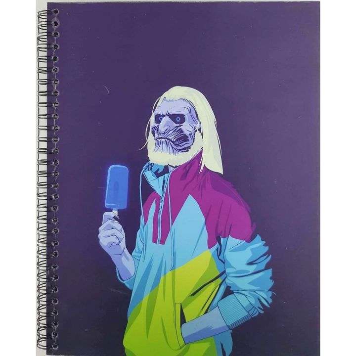 A4 Spiral Notebook - Night Walker - Game of Thrones - Popsicle  - 5 Subject Note Book for University, College, School Students - Imported Super Fine Paper