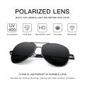 BLACK Men's Aviator Polarized Sunglasses Black Frame Black Lens For Man. 