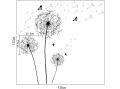 [zooyoo] Large Black Dandelion Flower Wall Stickers Home Decoration Living Room Bedroom Furniture Art Butterfly Murals. 