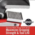 Heavy Duty Straight Pipe Wrench, Adjustable Plumber Wrench with Floating Hook Jaw and I-Beam Handle. 