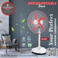 Rechargeable AC/DC Pedestal/Stand Fan with Adjustable Height Built in Battery. 