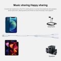MH026 8 Pin Male to Dual 3.5mm Female Headphone Jack Wire Control Audio Adapter. 