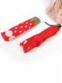 Cute Strawberry Pattern Folding Umbrella with High Density Waterproof Fabric Travel Umbrella. 