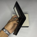 Original GG 1105-1A Slim & Short Bifold Black Leather Wallet for Men - Leather Wallet with Box. 