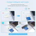 Smart Card Reader USB ATM Smart Card Reader Universal SIM Card Reader USB- Connector for Linux Type-C Easy to Use. 