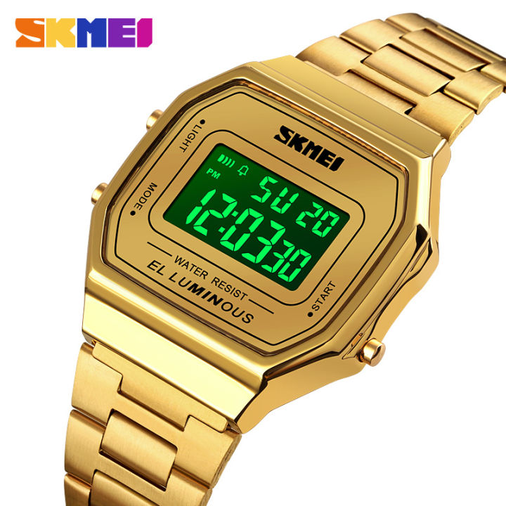 SKMEI New Women Fashion Watches Digital Waterproof Watch Stainless Steel Wristwatches For Women  1647