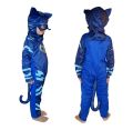 Blue Green Red Boy Girl PJ Masks Costume,Pajamas with Mask Kid Costumes Removable Tail Child Animal Performance Cosplay Costume. 