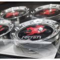 SET OF 4 Ferrari Logo Car Wheel Center Caps Premium Quality Chrome Material 2.25 inches = 5.72 cm. 