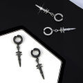【Pocket king VOX 】pairs stainless steel ear earrings for men women punk cross black earrings jewelry gifts. 