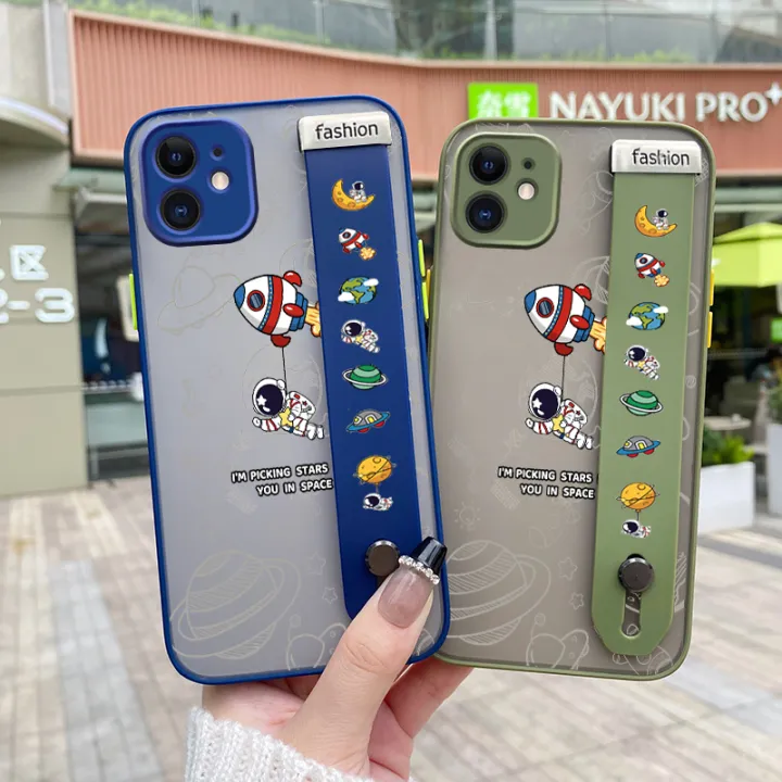 JIUMOO%20for%20Redmi%20Note%202%20Case%20With%20Wristband%20Thin%20Frosted%20Transparent%20Hard%20Full%20Cover%20Camera%20Silicone%20Softcase%20Fashion%20Popular%20Space%20Astronaut%20Pattern%20Casing%20Shockproof%20Protection%20Cases%20-%20Image%205