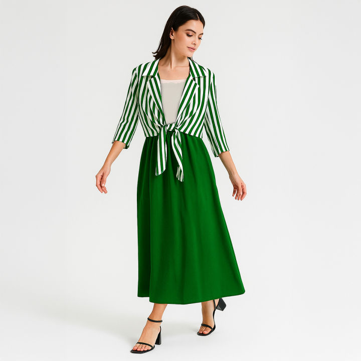 Stylish Zebra 3pcs Dress For 14th August - Independence Day Dress For Women (Gown+Inner+Trouser) 14th August Dress For Girls (Most Demanding/New Arrival)