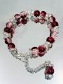Glass Crackle Beaded Charm Bracelet – Customizable in Any Color of Beads, Charms or Alphabet Charms. 