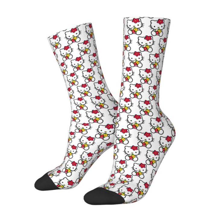 Hello Kitty Mens Crew Socks Unisex Cool 3D Printed Dress Socks