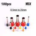 100PCS MIX 0.5mm to 25mm wire thimble . Best kit for Breaker and other wiring purpose. holo lugs, Leg shoo. holow. 