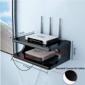 2 Layers Wall Mounted Shelf For Wifi Router, Phone, Decorative Items, Book Shelf. 