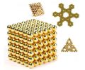Magnet Balls 5mm Set 216 pcs  Original Buildable Magnet Sculpture Stress Relief Intelligence Development and Desk Toy for  Kids and Adults Puzzle Magic Ball DIY Educational Toys Gold / Golden. 