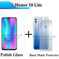 Honor 10 Lite Tempered Glass Screen Protector Polish Glass + Back Matte Protector Soft Film Protection Soft Skin Sheet For Honor 10 Lite. 