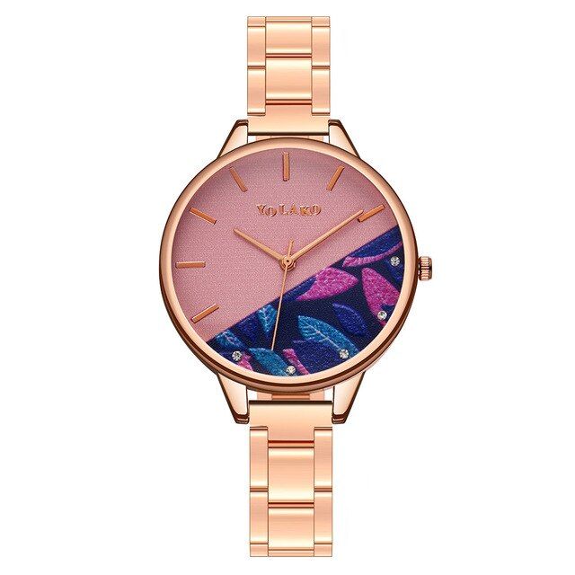 Women Bracelet Watches Ladies Watch Sleek Minimalist Gold Frosted Stainless Steel Belt Ladies Quartz Watch Daraz.pk