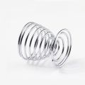 Stainelss Steel Spring Wire Tray Egg Cup Boiled Eggs Holder Stand Storage Metal Egg Cup Spiral Spring Holder Kitchen Breakfast-2pcs. 
