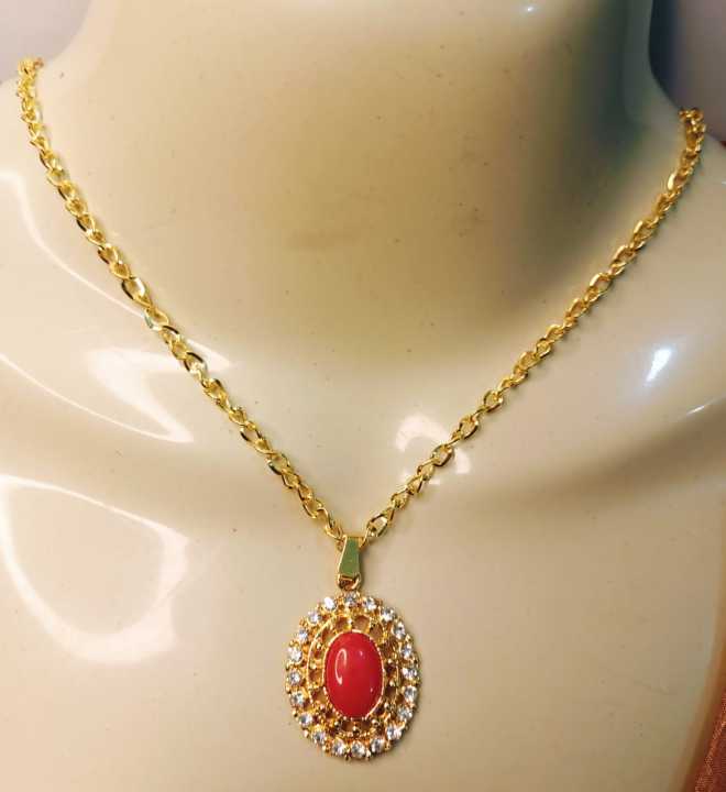 Golden%20Alloy%20Chain%20with%20Stone%20Locket/Necklace%20Specially%20gift%20for%20Girls%20/%20women%20-%20Image%203
