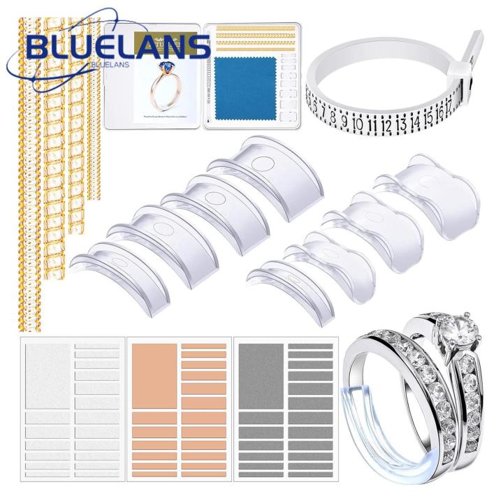 Invisible Ring Sizer Invisible Ring Size Adjusters Set with Polish Cloth 17 Pcs Silicone Spirals Tightener for Loose Rings Ring Resizer Spacer Plug-in for Tpu Ring Tightener
