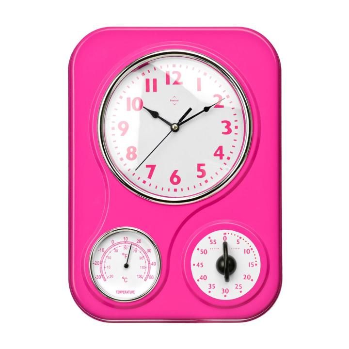 Hot Pink Timer/Temperature Display Wall Clock - Premier Home