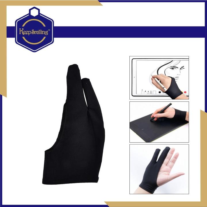 Keep Smiling Artist Drawing Two Finger Gloves For Drawing Tabs Paper Sketching Display Art Painting Pad Pencil Graphics