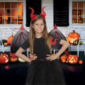Realistic Devil Wings with Hair Band Perfect for Halloween Cosplay Photography Ultralight Costume Prop. 