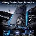 Sanptoch Magnetic Invisible Alloy Stand Phone Case For Samsung S24 S25 Ultra Plus For MagSafe Matte Translucent Anti-fingerprint Cover For S23 Ultra FE Military Drop Protection Casing. 