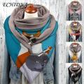 ECHIDNA Warm Scarves Thickness Fine Stitching Exquisite Cute Cats Pattern Winter Triangle Scarf. 