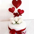 7 pieces heart shape cake topper. 