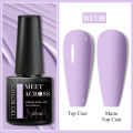 MEET ACROSS Dried Flower Gel Nail Polish Purple Nude Natural Flower Fairy Gel Soak Off UV Nail Art Painting Varnish For Manicure. 
