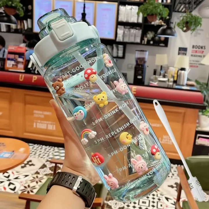 2000L%20Water%20Bottle%20with%20Straw,Brush,3D%20+%202D%20Strickers%20Transparent%20Portable%20Travel%20water%20bottles%20for%20Fitness,BPA-Free%20Hydration%20Bottle%20with%20Time%20Markers,%20Large%20Capacity%20Leakproof%20Water%20bottle%20-%20Image%209