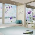 Wall Sticker For Living Room Romantic Purple flower Wall Stickers For Home.. 